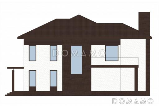 Проект двухэтажного дома из пеноблоков с большими окнами / Фасад 2