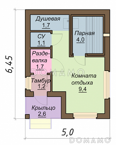 Проект компактной баньки / План 1 этажа