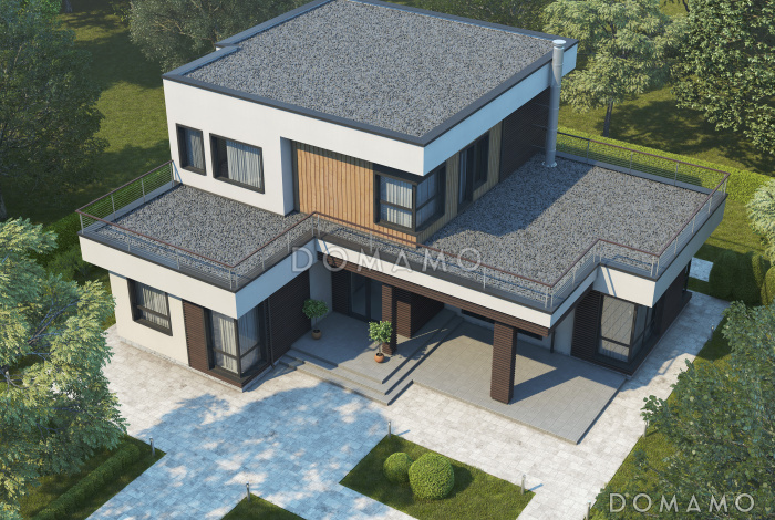 Проект современного кирпичного дома