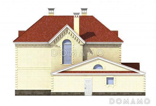 Проект дома с гаражом на одну машину и бильярдной / Фасад 2