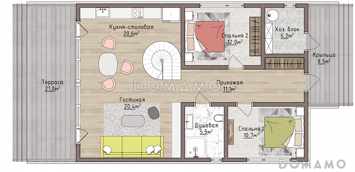 BRICK HOUSE 165 / План 1 этажа