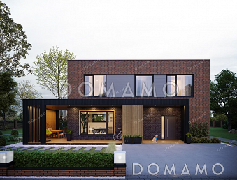 Проект двухэтажного дома с большой террасой