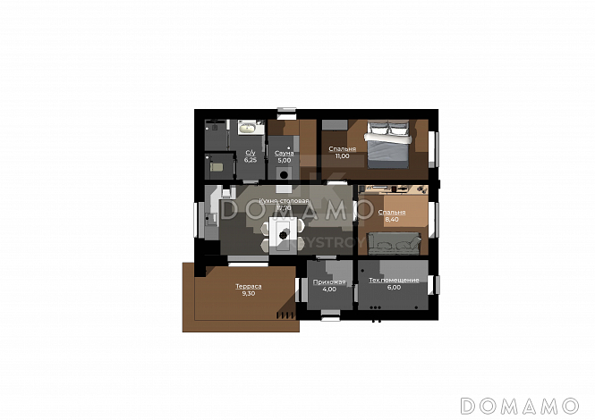 КейСтрой-418 / План 1 этажа