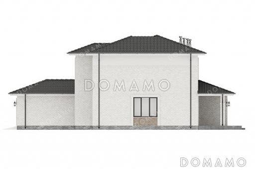Проект дома с гаражом на две машины, сауной и тремя спальнями / Фасад 4