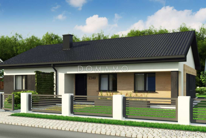 Проект комфортного одноэтажного дома из кирпича с четырьмя спальнями