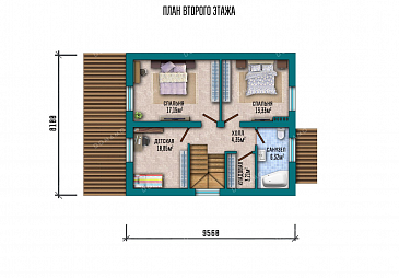 Проект одноэтажного дома с мансардой и террасой / План мансардного этажа