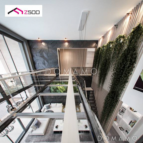 Проект дома из газобетона с кабинетом, гаражом на 2 машины и террасой на втором этаже