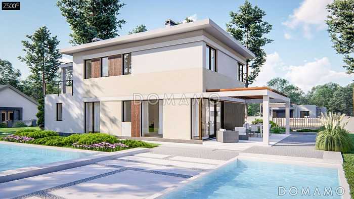 Проект двухэтажного дома из газобетона с сауной, адаптированный для сейсмозоны