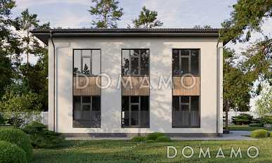 Проект двухэтажного дома с 4 спальнями, совмещенной кухней-гостиной и 4 санузлами