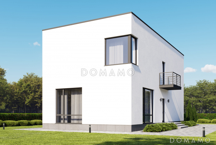 Проект дома в стиле минимализм с 4 спальнями