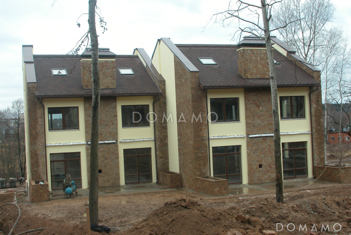 Проект жилого дома для сблокированного строительства на площадке с рельефом