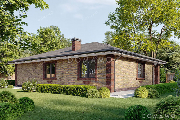 Проект одноэтажного дома с террасой и крыльцом