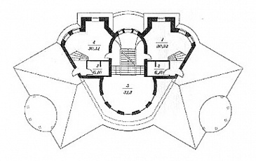 Проект двухэтажного особняка с мансардой и цокольным этажом из кирпича / План мансардного этажа