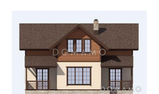 Проект просторного энергоэффективного дома из газобетона / Фасад 1