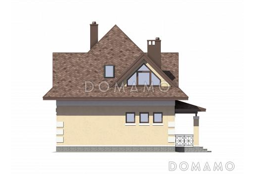 Проект дома из газобетона с эркером / Фасад 2